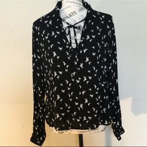 Black and White Patterned Women's Top